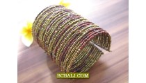 Golden Beading Multi Seeds Cuff Bracelets 